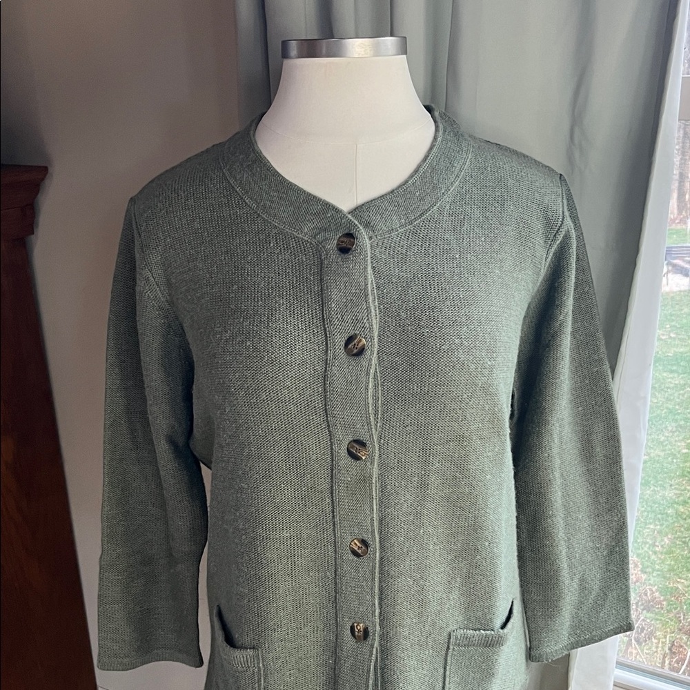 Mark, Fore, & Strike  Button-Up Green Cardigan Wool Blend